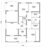 Проект дома D-140. Одноэтажный дом с террасой D-140