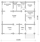 Проект дома B-076. Деревянный дом с террасой B-076