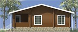 Проект дома B-076. Деревянный дом с террасой B-076