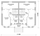 Проект дома F-014. Двухэтажный дом на 2 семьи F-014