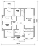 Проект дома F-015. Одноэтажный дом с цокольным этажом F-015