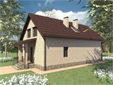 Проект дома C-043. Узкий дом с мансардой C-043