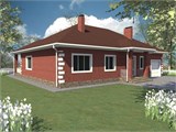 Проект дома C-042. Простой дом с гаражом C-042