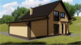 Проект дома C-035. Дом со вторым светом и гаражом C-035