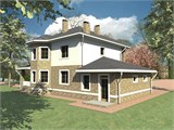 Проект дома D-123. Дом с террасой и балконом D-123