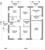 Проект дома B-056. Недорогой дом с гаражом B-056