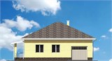 Проект дома B-056. Недорогой дом с гаражом B-056