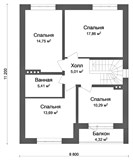 Проект дома B-054. Дом до 150 м с балконом B-054
