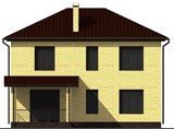 Проект дома C-024. Двухэтажный дом с террасой C-024
