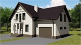 Проект дома D-021. Дом с мансардой и гаражом D-021
