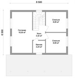 Проект дома B-025. Дом с мансардой и террасой B-025