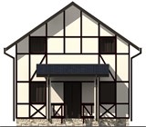 Проект дома A-019. Дом из газосиликатных блоков с мансардой A-019