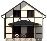 Проект дома A-019. Дом из газосиликатных блоков с мансардой A-019