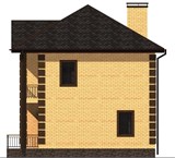 Проект дома C-023. Кирпичный дом с балконом C-023