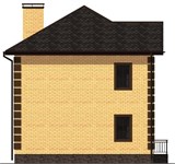 Проект дома C-023. Кирпичный дом с балконом C-023