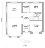 Проект дома C-022. Дом из газобетона с эркером C-022