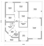 Проект дома C-007. Одноэтажный дом C-007