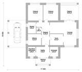 Проект дома B-042. Дом с навесом B-042