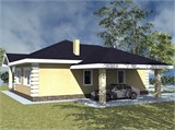 Проект дома B-042. Дом с навесом B-042