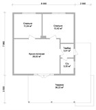 Проект дома A-002. Одноэтажный каркасный дом A-002