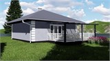 Проект дома A-002. Одноэтажный каркасный дом A-002