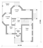 Проект дома E-061. Дом из кирпича двухэтажный E-061