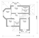 Проект дома E-061. Дом из кирпича двухэтажный E-061