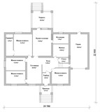 Проект дома D-120. Одноэтажный кирпичный дом с террасой D-120