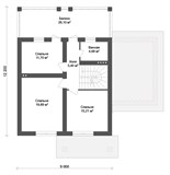 Проект дома C-040. Дом с мансардой и балконом C-040