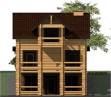 Проект дома C-251. Дом из оцилиндрованного бревна C-251