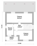 Проект дома C-250. Дом 10 на 13 с мансардой C-250