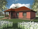 Проект дома C-252. Одноэтажный дом с эркером C-252