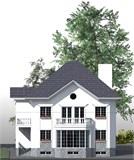 Проект дома F-078. Двухэтажный дом на склоне F-078