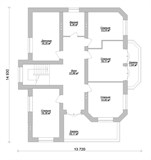 Проект дома E-059. Дом из пеноблоков с балконом E-059