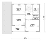 Проект дома B-269. Каркасный дом с тремя спальнями B-269