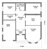 Проект дома B-263. Недорогой дом из кирпича B-263