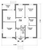 Проект дома B-256. Дом 12 на 13 одноэтажный B-256