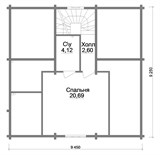 Проект дома A-081. Деревянный дом до 100 кв A-081