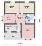 Проект дома B-245. Одноэтажный дом с 2 эркерами B-245