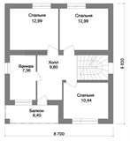 Проект дома B-242. Дом из кирпича с балконом B-242