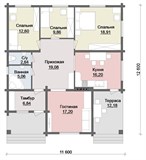 Проект дома B-241. Одноэтажный дом из бревна B-241