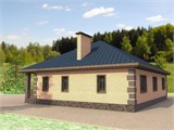 Проект дома B-221. Одноэтажный дом с тремя спальнями 150 м B-221