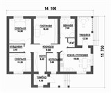 Проект дома B-209. Дом 2 спальни и терраса B-209