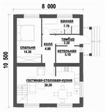 Проект дома B-207. Узкий дом из газобетона B-207