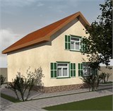 Проект дома B-207. Узкий дом из газобетона B-207