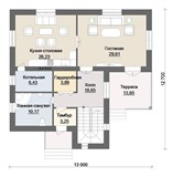 Проект дома D-096. Красивый дом из пеноблоков D-096