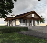 Проект дома B-201. Дом для узких участков одноэтажный B-201