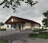 Проект дома B-201. Дом для узких участков одноэтажный B-201