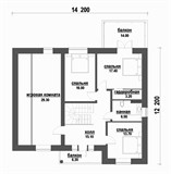 Проект дома E-045. Дом с мансардой, террасой и балконом E-045