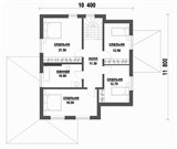 Проект дома D-088. Дом из блоков с мансардой D-088